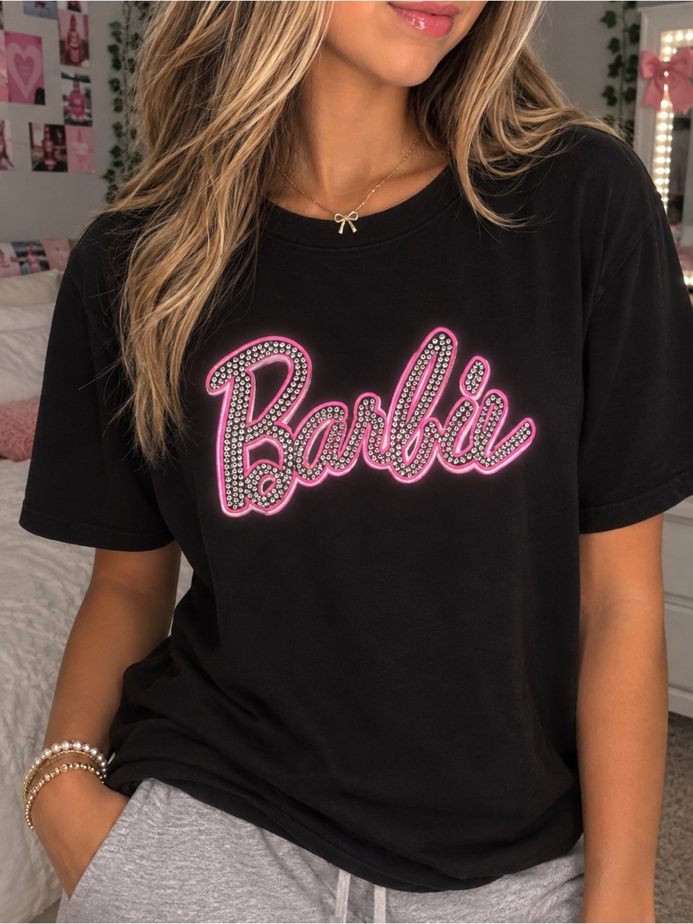 Barbie bedazzled tshirt